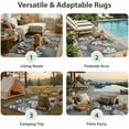 thumbnail image 5 of 4x6ft Outdoor Rug, Reversible Plastic Patio Rug Waterproof, Indoor Outdoor Carpet Clearance, Portable Small Area Carpet for Patio Deck Balcony Pool RV Camping Beach Picnic, Grey Small Leaves, 5 of 6