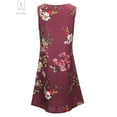 thumbnail image 5 of Gustave Women Fashion Sleeveless O-neck Print Casual Loose Mini Dress Summer Party Swing Tank Dress with Pockets "Red, XL", 5 of 9