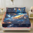 thumbnail image 2 of Qpednta Galaxy Sheets Set 3 Pieces Bedding Sets 1 Fitted Sheet with 2 Pillowcases Machine Washable Fitted Sheet Comfortable Bed Sheets Washable Bedding Set for Dorm Apartment, 2 of 7