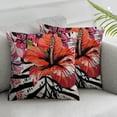 thumbnail image 3 of nygtbtfer Flower Pillowcases, with Black Leaves Decorative Cushion Square Throw Pillow White, 3 of 7