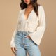 thumbnail image 2 of Camisas con cordones para damas Color sólido Bodycon Top Blusas de verano Top Traje de vacaciones Hugtrwg Para estrenar, 2 of 9