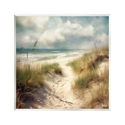 Stupell Industries Sandy Footprints Beach Path Nature Painting Unframed Art Print Wall Art, 12 x 12
