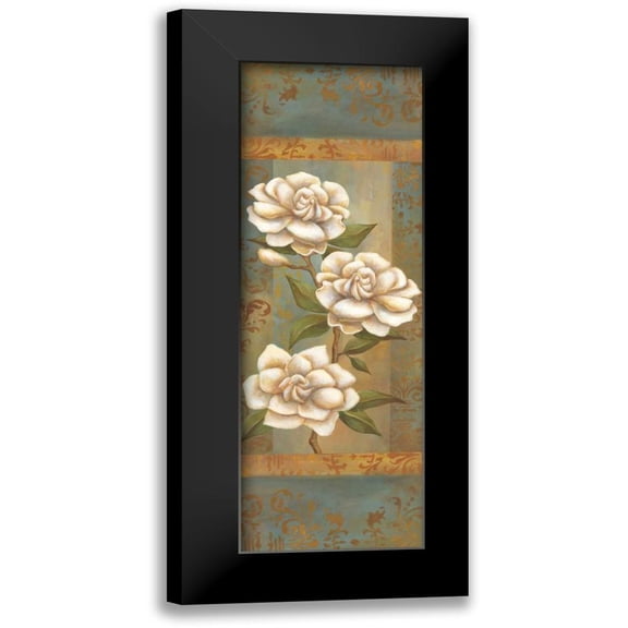 Belamar, Ella 7x14 Black Modern Framed Museum Art Print Titled - Magnolia Trio II