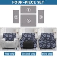 thumbnail image 5 of SCRAWLGOD Sea Turtle Hibiscus Navy Blue 4 Pieces Stretch Recliner Covers, Easy to Install Recliner Sofa Slipcover, Fitted Non Slip Reclining Slipcovers for Pets Soft Lazyboy Chair Covers, 5 of 7