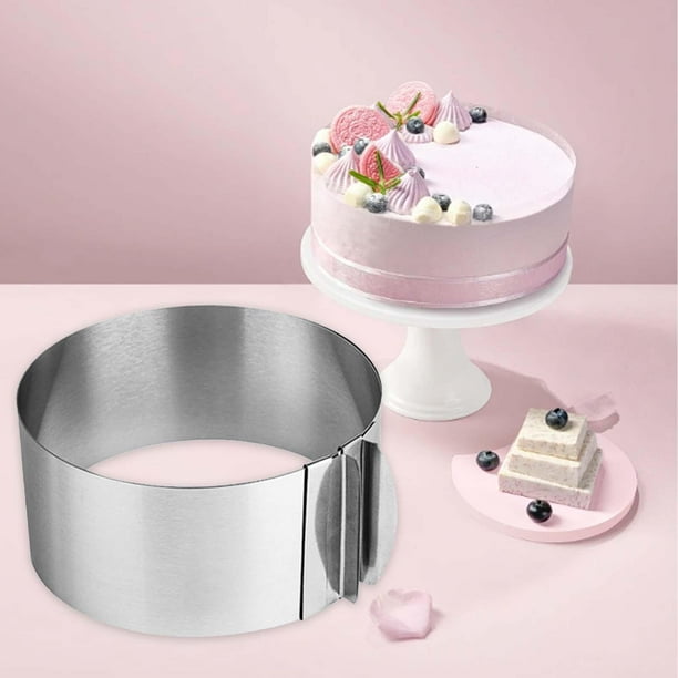 Anillo Para Tartas Ajustable De Acero Inoxidable - Diámetro 16-30 Cm, Altura 8 Cm, Ideal Para Tartas De Mousse Y Postres