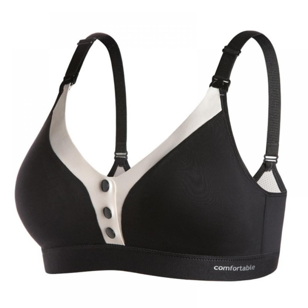 Women's Cotton Maternity Underwear Front Open Breast Feeding Bra Deep V