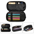 thumbnail image 5 of Large Capacity Pencil Case, Pink Plaid Peach Pattern Pencil Pouch Compartments Pencil Bag, 5 of 5