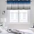 thumbnail image 3 of 2 Pack Abstract Valance for Window Blue Grey Gradient Modern Art Kitchen Valance Rod Pocket Short Curtain Topper Decorative Window Treatment for Living Room Bedroom 42"x12", 3 of 8