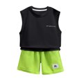 thumbnail image 3 of Hiijoy Toddler Boys Summer Outfits Dinosaur Luminous Tank Top and Shorts Set, Sizes 4-5T, 3 of 3