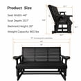 thumbnail image 2 of Innovaze Wooden Glider Bench with Cup Holders for 3-Person, 800 lbs Capacity, All-Weather Resistant for Outdoor Patio Porch Garden, Black, 2 of 5