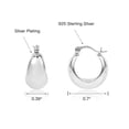 thumbnail image 3 of Silver Plated Hypoallergenic Chunky Hoop Earrings for Women, Thick Wide Huggie  Small Earrings Gift for Mom, 3 of 8