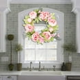 thumbnail image 6 of EUDIDV Decorative Faux Flowers Spring Leaf Wreath Plastic Artificial Plant Home Decoration Wreath Front Door Artificial Flowers, 6 of 7