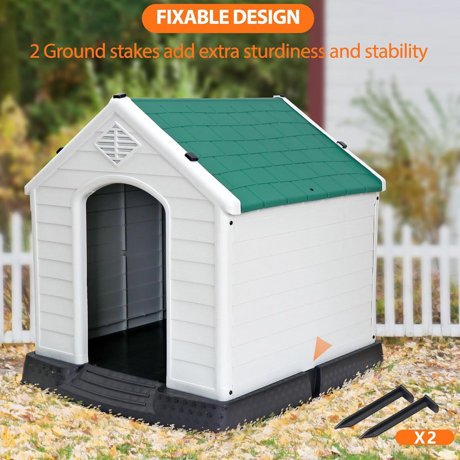 4 Colors Dog House Detachable Roof Designed for Medium or Small Sized Pets Yard