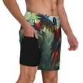 thumbnail image 2 of Honeii Flying Parrots In Jungle Print Men's Swim Shorts,Mens Swim Trunks,Breathable Mesh Beach Shorts for Swimming,Surfing, and Beach Activities-X-Large, 2 of 6