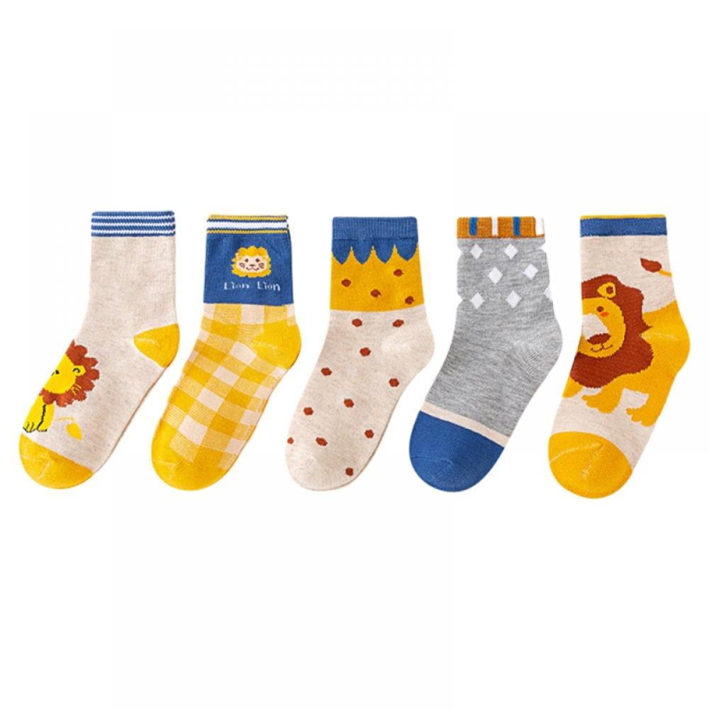 5 Pairs Cute Baby Toddler Girl Boy Warm Soft Ankle Socks Non-Slip Cotton Socks