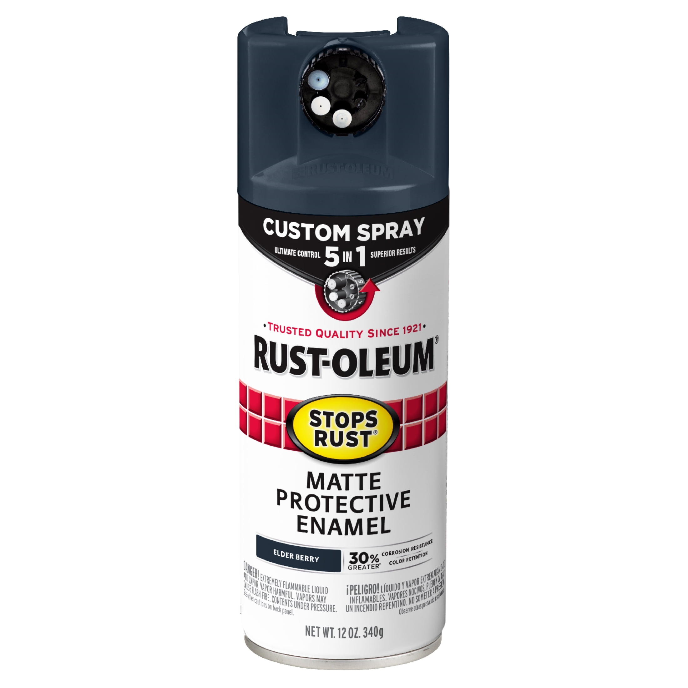 6 Pack, Rust-Oleum Stops Rust Custom Spray 5-in-1 Matte Elderberry Spray Paint-393369, 12 oz