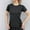 Black, variant on QUNYINEY Pullover Women's T-Shirts Short Sleeve Casual Crew Neck Mesh Tops Breathable Loose Workout Tops for Women