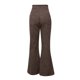thumbnail image 4 of Gibobby pantalones jogger mujer Ropa de mujer de otoño e invierno Color sólido Cintura media Slim Micro Bell Bottoms Pana Cintura elástica Pantalones casuales (Marrón, M), 4 of 5