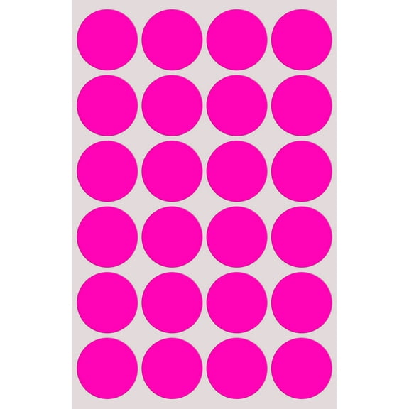 Royal Green Color Stickers Dots Coding Labels - Dot Circle neon Pink 25mm - 120 Pack