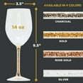 thumbnail image 7 of Sparkles Home Rhinestone Wine Glasses with Crystal-Filled Stems - Set of 6, 7 of 7