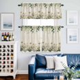 thumbnail image 2 of Flowers Eucalyptus Kitchen Curtains Sets for Windows 36 Inch Length, Vintage Country Botanical Floral Leaves Rod Pocket Window Treatments Tier Curtains and Valances Set for Bedroom/Bathroom, 2 of 8