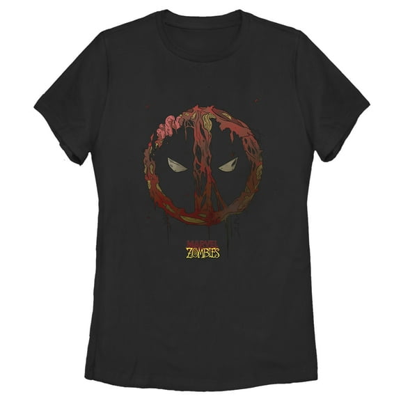 Women's Marvel Zombies Deadpool Mask  Graphic Tee Black Medium