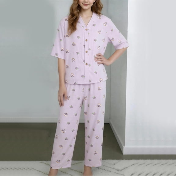 Pretxorve Kids Girls Boys Outfit Set Cake 3 Quarter Sleeve Top Long Pants Loungewear 2 Piece Outfits 3-16Y