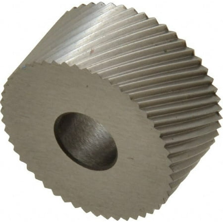 

Made in USA 3/4 Diam 90° Tooth Angle 21 TPI Standard (Shape) Form Type HSS Right-Hand Diagonal Knurl Wheel 3/8 Face Width 1/4 Hole Circular Pitch 30° Helix Bright Finish Series KP