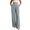 thumbnail image 2 of OVAFBAU Wide Leg Pants for Women Flowy Lounge Beach Work Trousers Casual Loose Comfortable Soft Flowy Draped Long Pants, 2 of 7