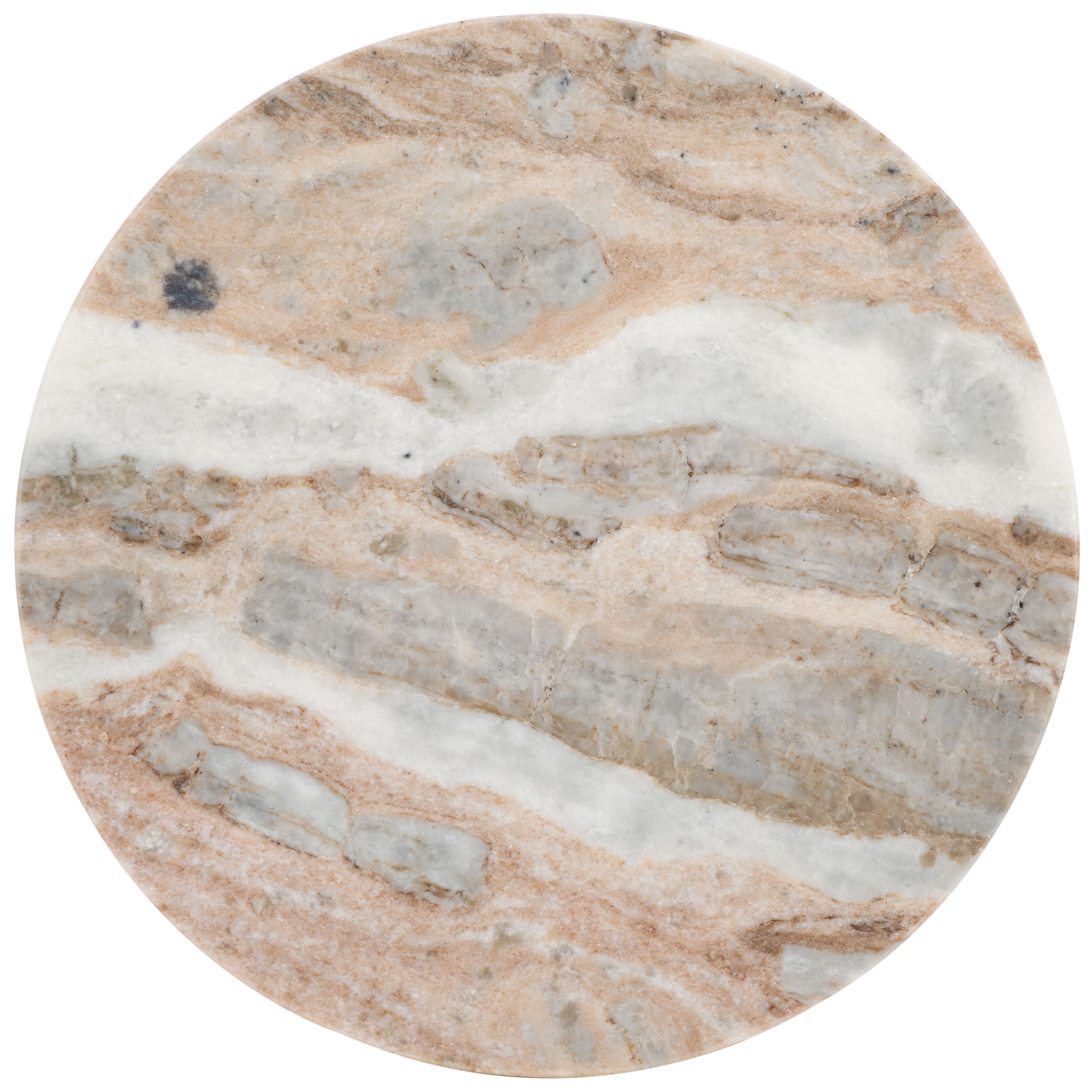 Safavieh Couture Devlin Marble Round End Table, Brown