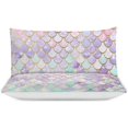 thumbnail image 3 of HAHDAXIA Mermaid Print Bedding Solid Comforter Set for All Seasons,3 Pieces(1 Comforter+2 Pillowcases),Soft Microfiber Bedding Set Twin(86"x70"), 3 of 7