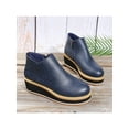 thumbnail image 3 of Daeful Ladies Casual Shoes Slip On Ankle Booties Platform Walking Shoe Driving Non-Slip Lightweight Wedge Blue 10, 3 of 9