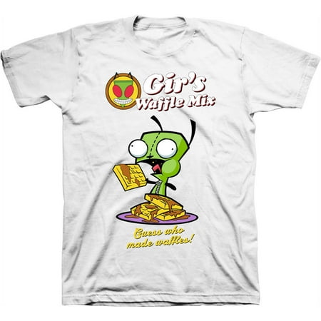 Mens Nickelodeon Invader Zim Shirt - Retro Nick Invader Zim tee - Classic Nick Graphic T-Shirt (White, Large)