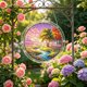 thumbnail image 4 of Round Acrylic Puzzle Suncatcher - Stained Glass Style Window Hanging Dreamy For Home Decor, 4 of 6