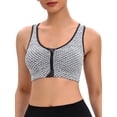 thumbnail image 4 of LELINTA Women's Zip Front Sports Bra Wireless Post-Surgery Bra Active Yoga Sports Bras, 4 of 7
