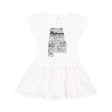 

Inktastic Alabama State word salad Gift Toddler Girl Dress