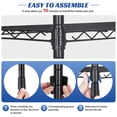 thumbnail image 6 of 3 Tier Shelf Metal Wire Shelving Unit Adjustable Storage Shelves Storage Rack Heavy Duty Steel Standing Shelf Units for Restaurant, Garage, Kitchen Metal Shelves with Feet Leveler, Black, 6 of 7