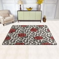 thumbnail image 3 of Red Rose Leopard Area Rugs Colorful Large Non-Slip Floor Matative Carpets Doormat for Kitchen Living Dining Dorm Playing Room Bedroom 60 x 39inch Home Decor, 3 of 7