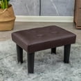 thumbnail image 1 of Repose-pieds Ottoman, Petit Pouf Repose-Pieds en PVC avec Pattes, Repose-Pieds Moderne pour Salon, Entrée, Bureau, Brun, 1 of 8