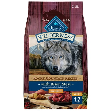 Blue Buffalo Wilderness Rocky Mountain Recipe Large Breed Adult Dry Dog Food, Bison, 22-lb. Bag