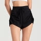 thumbnail image 1 of Pantalones cortos deportivos de yoga para correr, fitness, yoga, pantalones cortos de dos piezas con pliegues laterales y cuerdas para combinar, 1 of 5