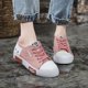 thumbnail image 5 of Rosa talla 38 [240] ins estilo Harajuku primavera y verano nuevas zapatillas de deporte zapatos de lona deportivos zapatos blancos para mujer zapatos planos casuales para estudiantes con cordones, 5 of 8