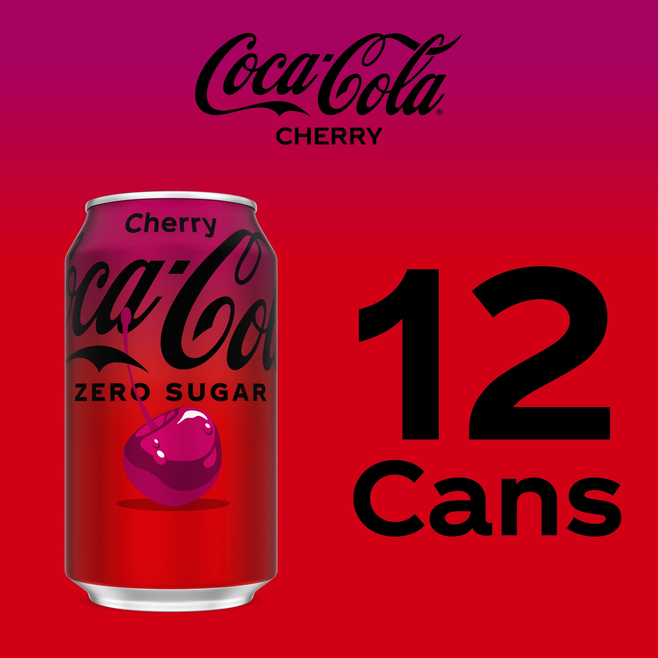 Coca-Cola Zero Sugar Cherry Soda Pop Fridge Pack Cans, 12 fl oz, 12 Pack