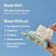 The Honest Company Fragrance Free Sanitizing Alcohol Wipes, Antibacterial with Aloe, Kills 99.99% of Germs, 50 Count