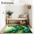 thumbnail image 3 of ODIKA 6'x9' Machine Washable Non-Slip Area Rug, Whimsical Irregular Shape Moss with Eclectic Aura Design High Traffic Rug, Green, 82631, 3 of 7
