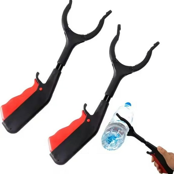 Universal Heavy Duty Reacher Grabber Tool, Thickened Iron Rod Trash Picker with Aluminum Alloy Handle, Ergonomic Rubber Grip & Non-Slip Claw for Indoor & Outdoor Use (2pcs)