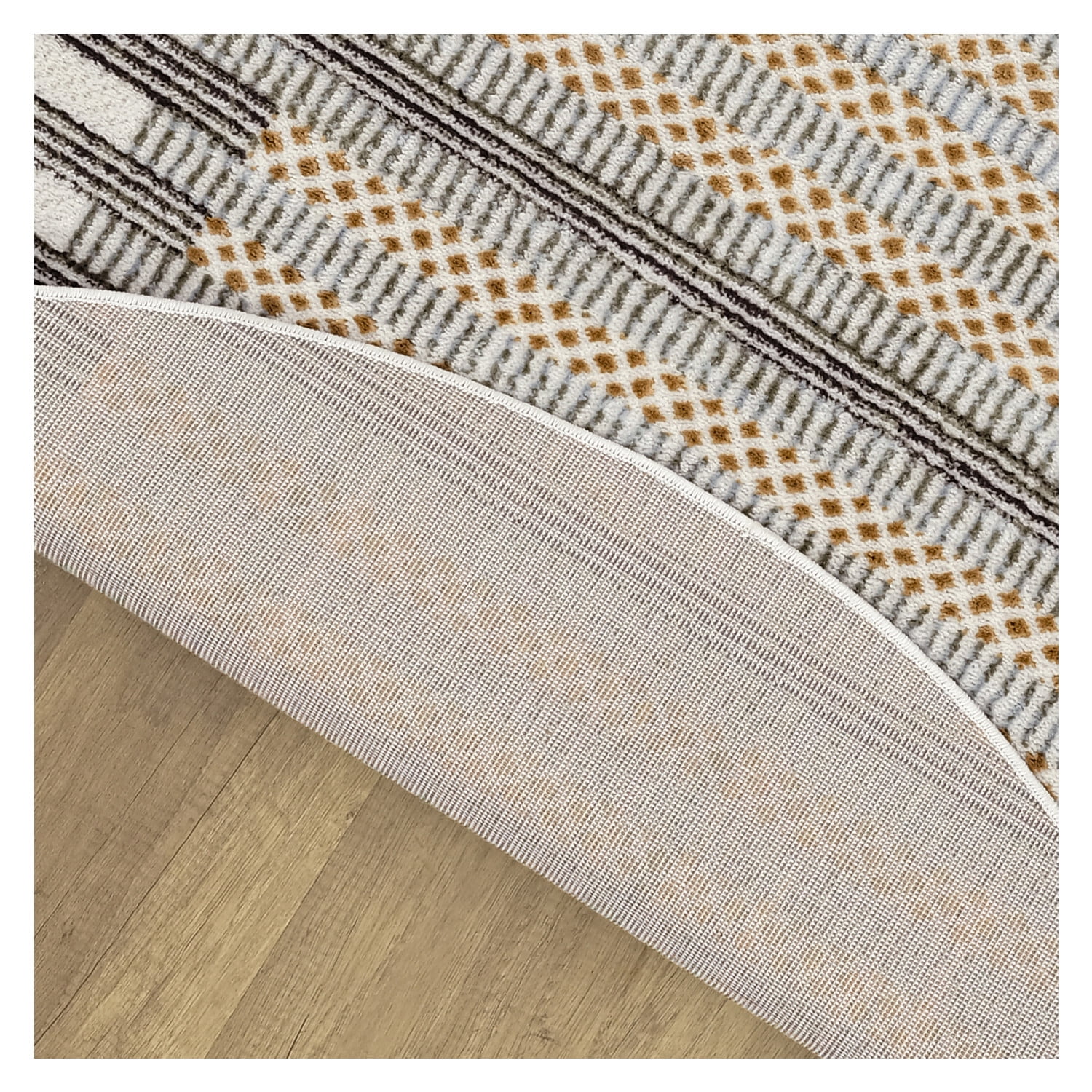 Nourison Nordic 5' x Round Ivory Multicolor Modern Indoor Rug
