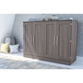 thumbnail image 5 of Bestar Pur Full Cabinet Bed with Mattress in Bark Gray, 5 of 13
