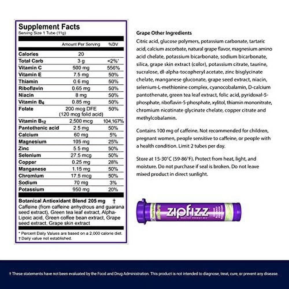 Zipfizz Energy Drink Mix, Grape (30 Count)