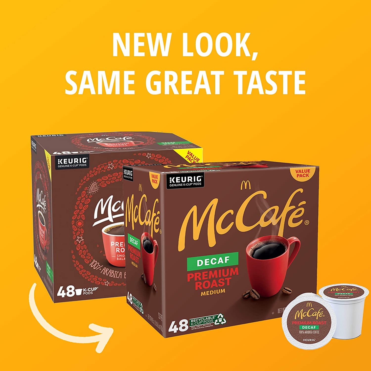 McCafé Premium Roast Decaf, Keurig Single Serve K-Cup Pods, Medium Roast Coffee Pods, 48 Count